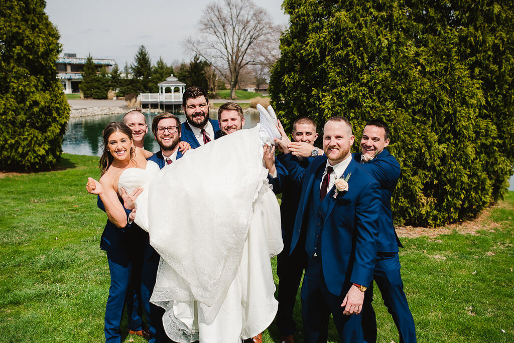 Dinosaur Chasing Wedding Party